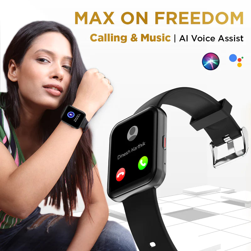 Gizmore Blaze Max 4.69 cm (1.85) BT Calling Edge to Edge Display, Voice Assistance, Bluetooth Smartwatch Gizmore Blaze Max 4.69 cm (1.85) BT Calling Edge to Edge Display, Voice Assistance, Bluetooth Smartwatch